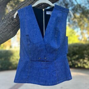 Derek Lam Blue Denim Crop Top